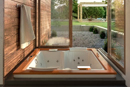 BANHEIRA DE HIDROMASSAGEM JACUZZI AURA WOOD DUPLA